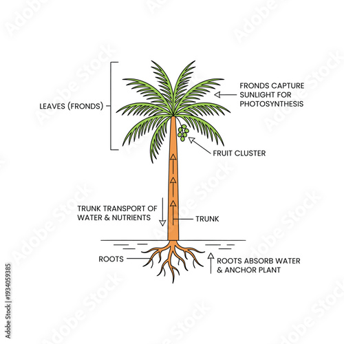 Palm Tree Anatomy Diagram Labeled Parts