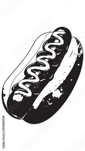 Stylish Black and White Sneaker with Laces on White Background.