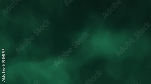 Green swirls flow through a cloud-like abstract motion