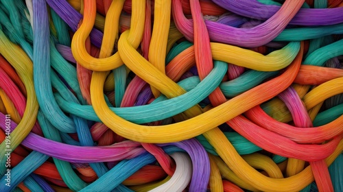 Colorful squiggly lines abstract pattern vibrant background design