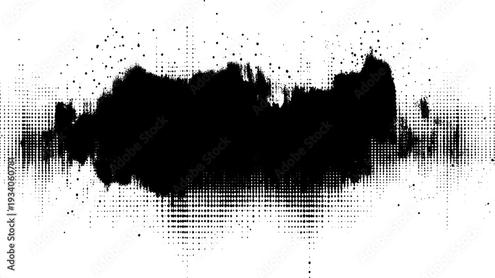 Fototapeta premium Monochrome abstract splattered background. Subtle grunge halftone vector texture overlay.
