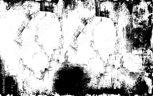 Monochrome abstract splattered background. Subtle grunge halftone vector texture overlay.