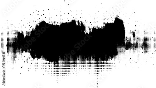 Monochrome abstract splattered background. Subtle grunge halftone vector texture overlay.