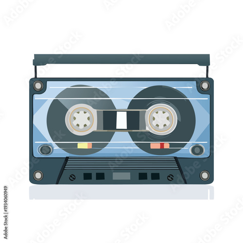 Retro cassette tape isolated on white background