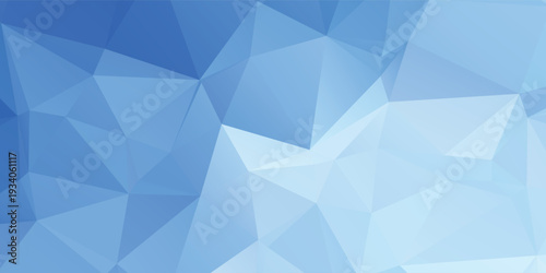 Blue Low Poly Geometric Background With Abstract Triangle Pattern and Modern Technology Texture