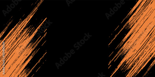 Abstract Black and Orange Grunge Background with Textured Brush Strokes. Modern Urban Vector Design for Creative Posters, Gaming Backdrops, Bold Social Media Graphics, and Industrial Branding.