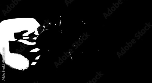 Hand holding vintage camera with lens focused on a dark subject, creating a dramatic contrast. featuring photography, retro, old-fashioned with