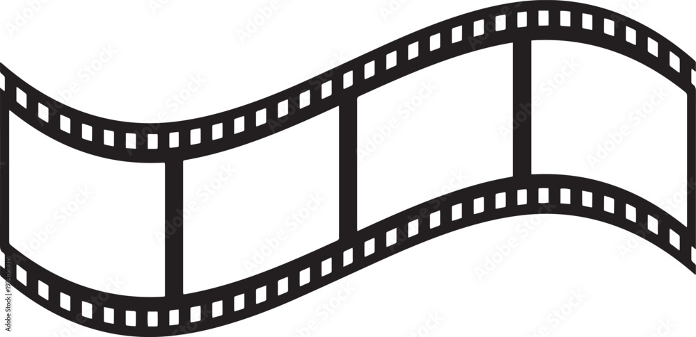 Fototapeta premium Cinema film strips reel templates. retro film strip frame element isolated on transparent background. video or movie film vintage analog cinema, photograph camera. abstract vector illustration