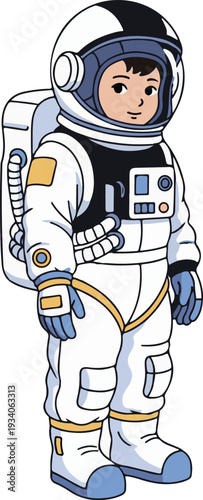 Child Astronaut Vector Illustration Art