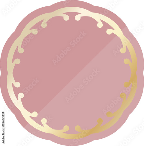 高級感のある和風フレーム　ダスティピンク＆ゴールド