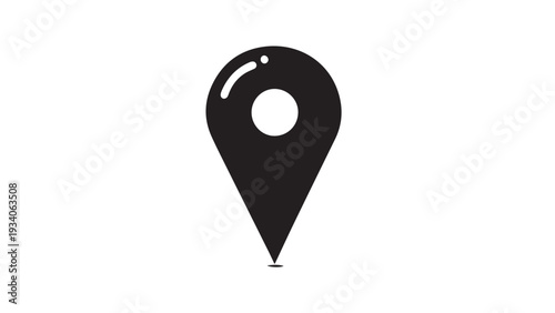 Iconic location pin marker symbol representing maps and navigation services for travel and exploration.