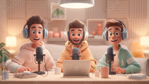 Voices of Change: Gen Z Community Podcast Culture in Hybrid 2D 3D Cartoon Style