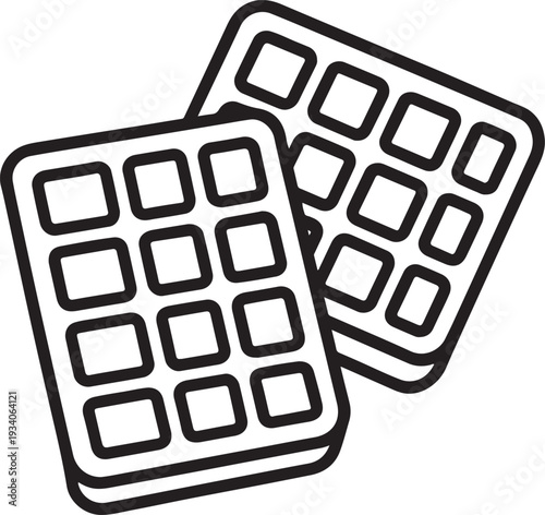 Simple vector illustration of two wafer cookies