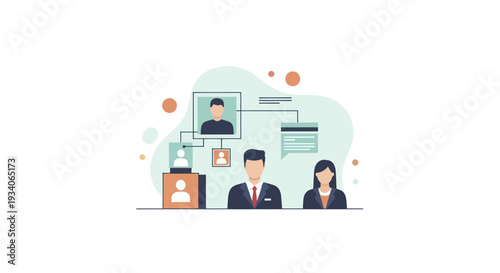 Business Organization Chart and Team Management Concept.