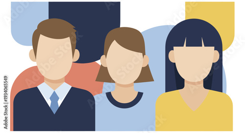 Diverse Group of People Avatars Representing Community and Teamwork.