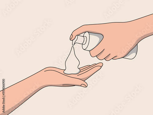 Hand sanitizer being applied properly
