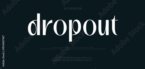 Abstract elegant font alphabet. Minimal modern urban fonts for logo, brand etc. Typography typeface uppercase lowercase and number. vector illustration 
