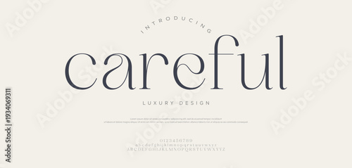 Careful logo elegant alphabet letters font. decorative wedding vintage retro logos. Minimal abstract Fashion font alphabet. Vector illustration
