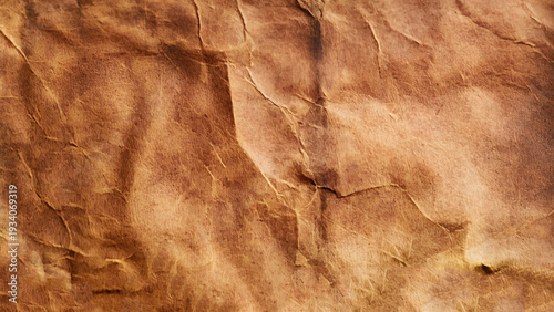 Abstract brown crumpled and creased recycle paper texture background