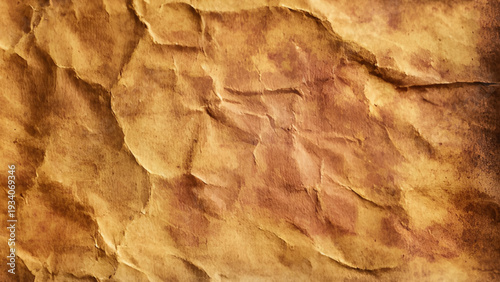 Abstract brown crumpled and creased recycle paper texture background