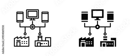Connected Devices icon set with style outline and solid. vector simple elements for design and presentation.