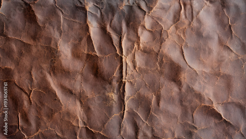 Vintage old paper background texture, brown aged crumpled parchment surface. 