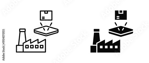 Industrial Simulation icon set with style outline and solid. vector simple elements for design and presentation.