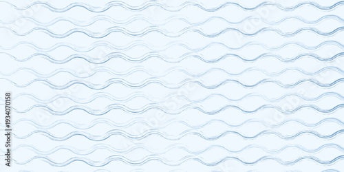 Baby wavy pattern. Seamless grunge background with curly lines. Watercolor sea theme with simple doodle backdrop. Vector illustration.