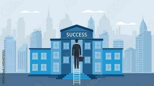 business man walking in the city