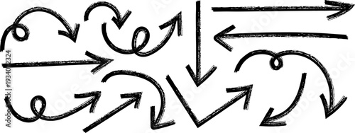 A complex diagram of interconnected arrows on a white background