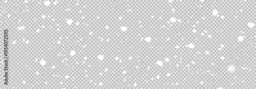 Christmas snowflakes on a transparent background. Snow flakes, snow background. Heavy snowfall, snowflakes in different shapes. Falling snow dust and snowflake overlay.