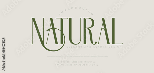 Natural typography beauty fashion elegant minimalist serif italic fonts decorative wedding vintage retro logos. Minimal luxury font alphabet logo. Vector illustration 
