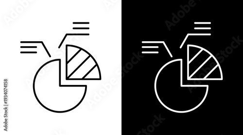 Pie Chart White Icon Set Design