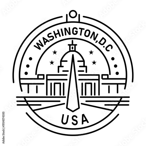 A linear style icon representing washington dc