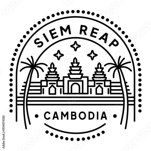 A linear style icon representing siem reap