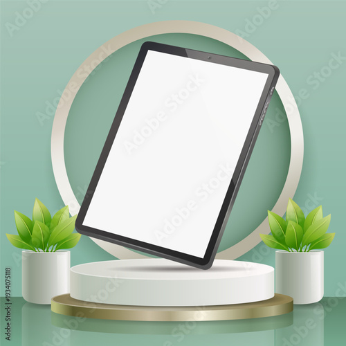 3d product template pad generic black illustration