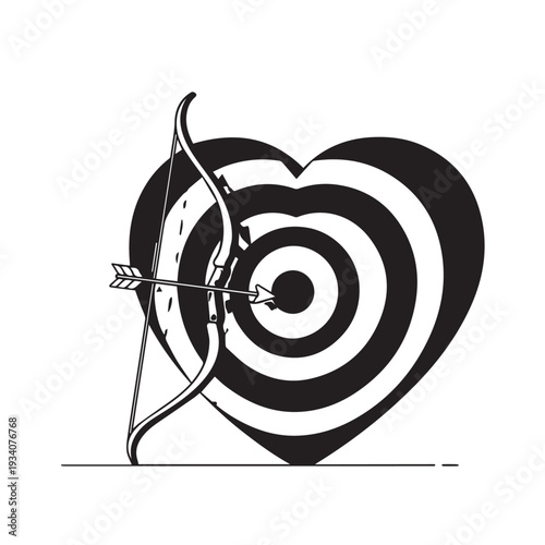 Heart Shaped Target Demonstrates Archery Precision and Love for Sport.