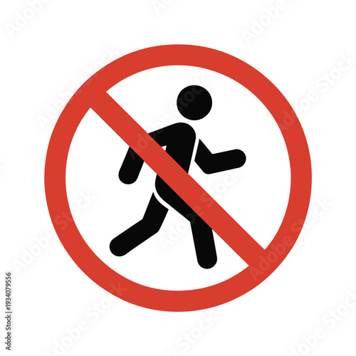 No entry a red prohibition sign featuring a running person silhouette
