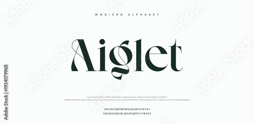 Modern elegant typography design with Aiglet font