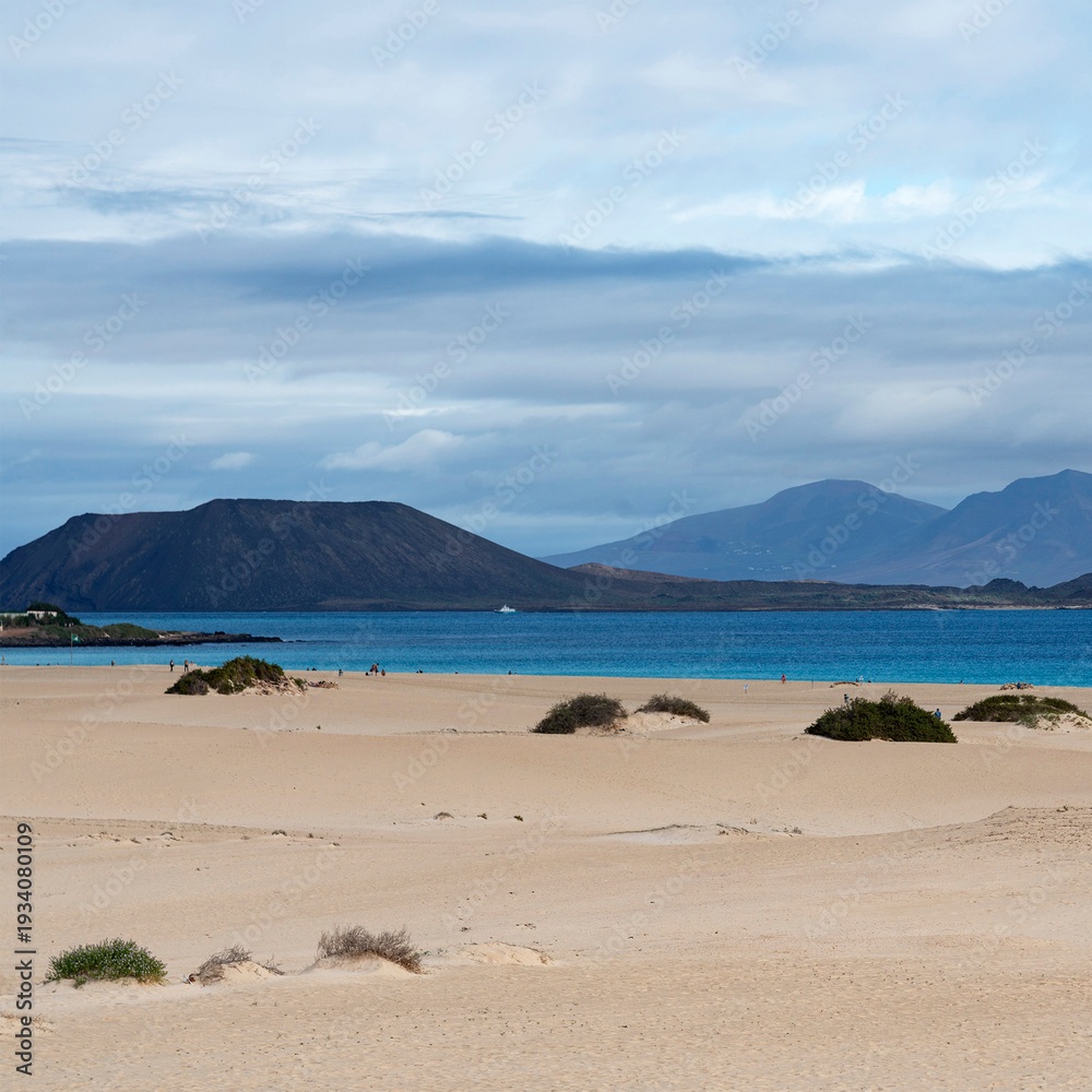 Obraz premium Fuerteventura sand dunes in Corralejo, Spain, Canaries