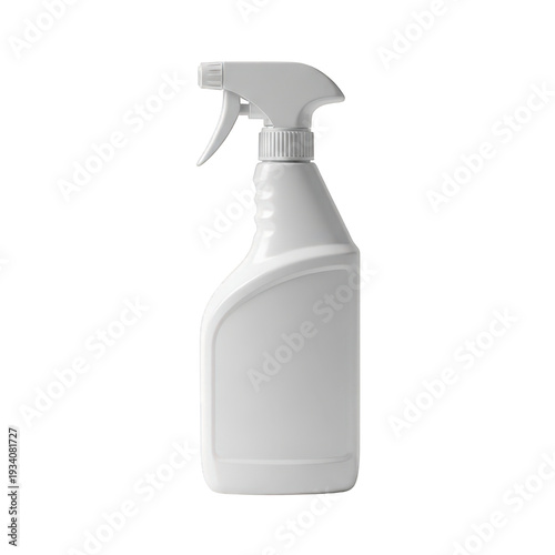 White spray bottle with nozzle isolated on transparent background