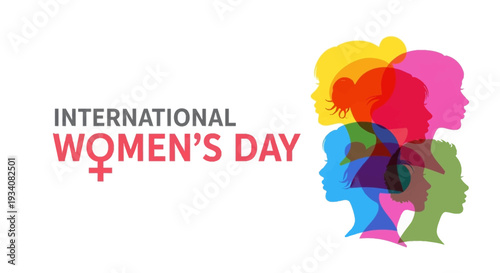 International Women's Day Celebration with Diverse Female Silhouettes for Global Unity and Empowerment