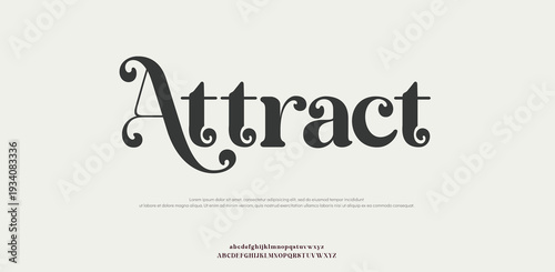 Elegant typography of the word Attract