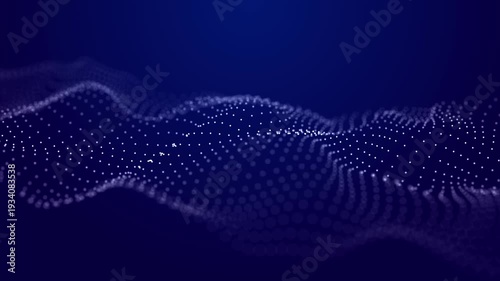 Futuristic wave of dots. Analytical presentation. Abstract technological background. 3D rendering.