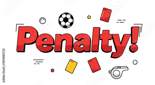 Football Penalty Concept with Red and Yellow Cards Illustration