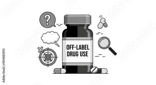 Off-Label Drug Use Medical Concept Illustration