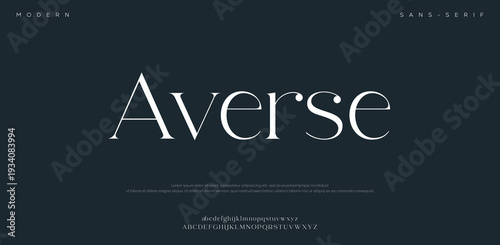 Modern typography design with the word Averse on dark background
