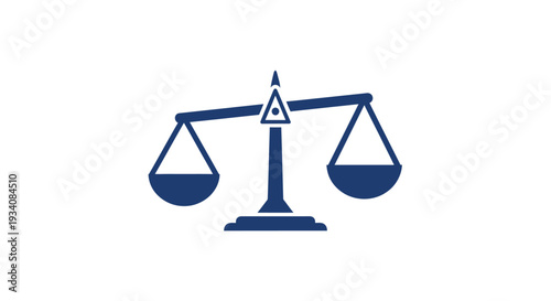 A balanced scale illustration representing justice, equality, and the judicial system