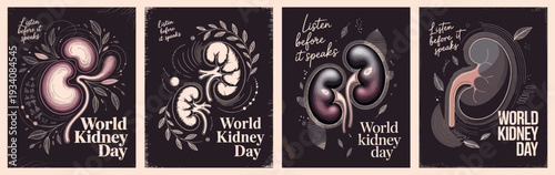 World Kidney Day Poster Creative Kidney Health Awareness Design Collection