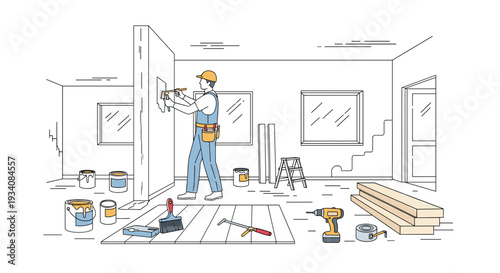 Construction Worker Renovation Project Laborer.